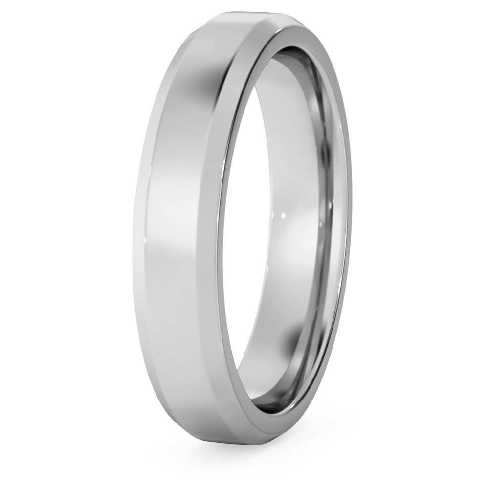 DHBBE4M Bevelled Edge Wedding Ring - 4mm width, 1.8mm depth P