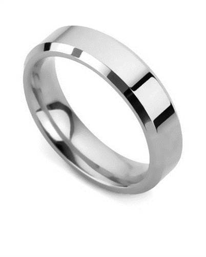 DHBBE5 Bevelled Edge Wedding Ring - 5mm width, 1.4mm depth P