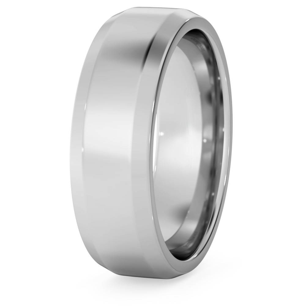 DHBBE6M Bevelled Edge Wedding Ring - 6mm width, 1.8mm depth P
