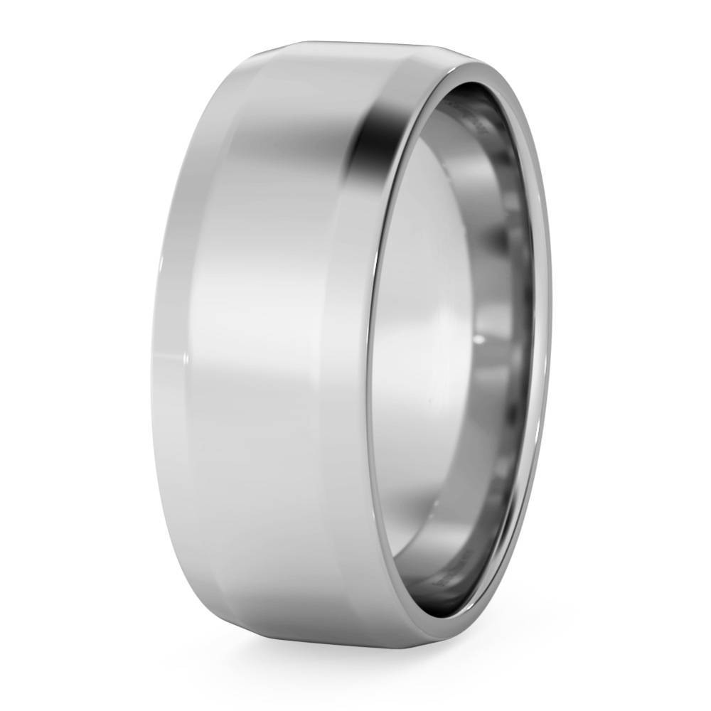 DHBBE7 Bevelled Edge Wedding Ring - 7mm width, 1.4mm depth P