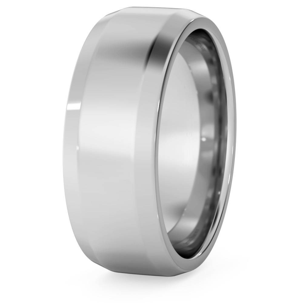 DHBBE7M Bevelled Edge Wedding Ring - 7mm width, 1.8mm depth P