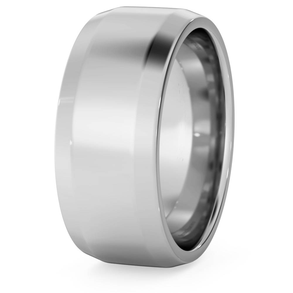 DHBBE8M Bevelled Edge Wedding Ring - 8mm width, 1.8mm depth P
