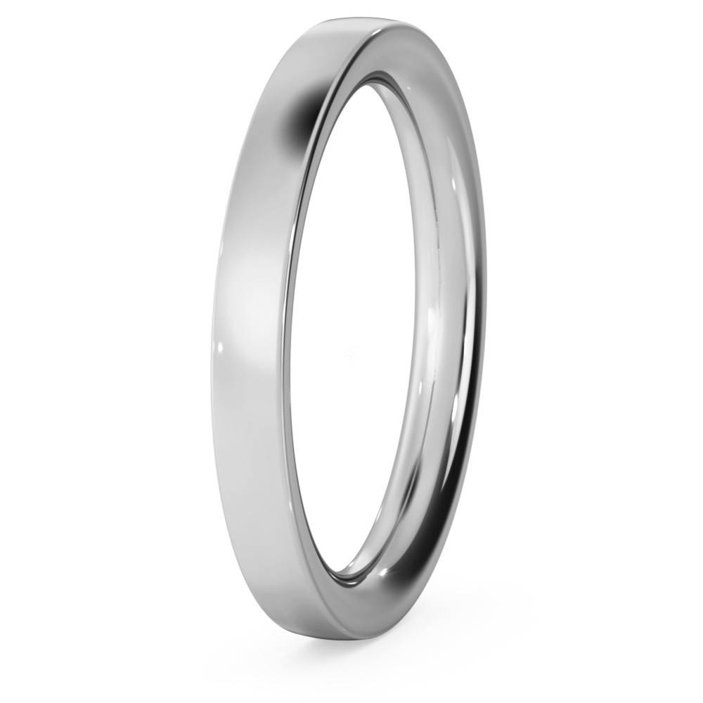DHBRF25H Flat Court Wedding Ring - Heavy weight, 2.5mm width W