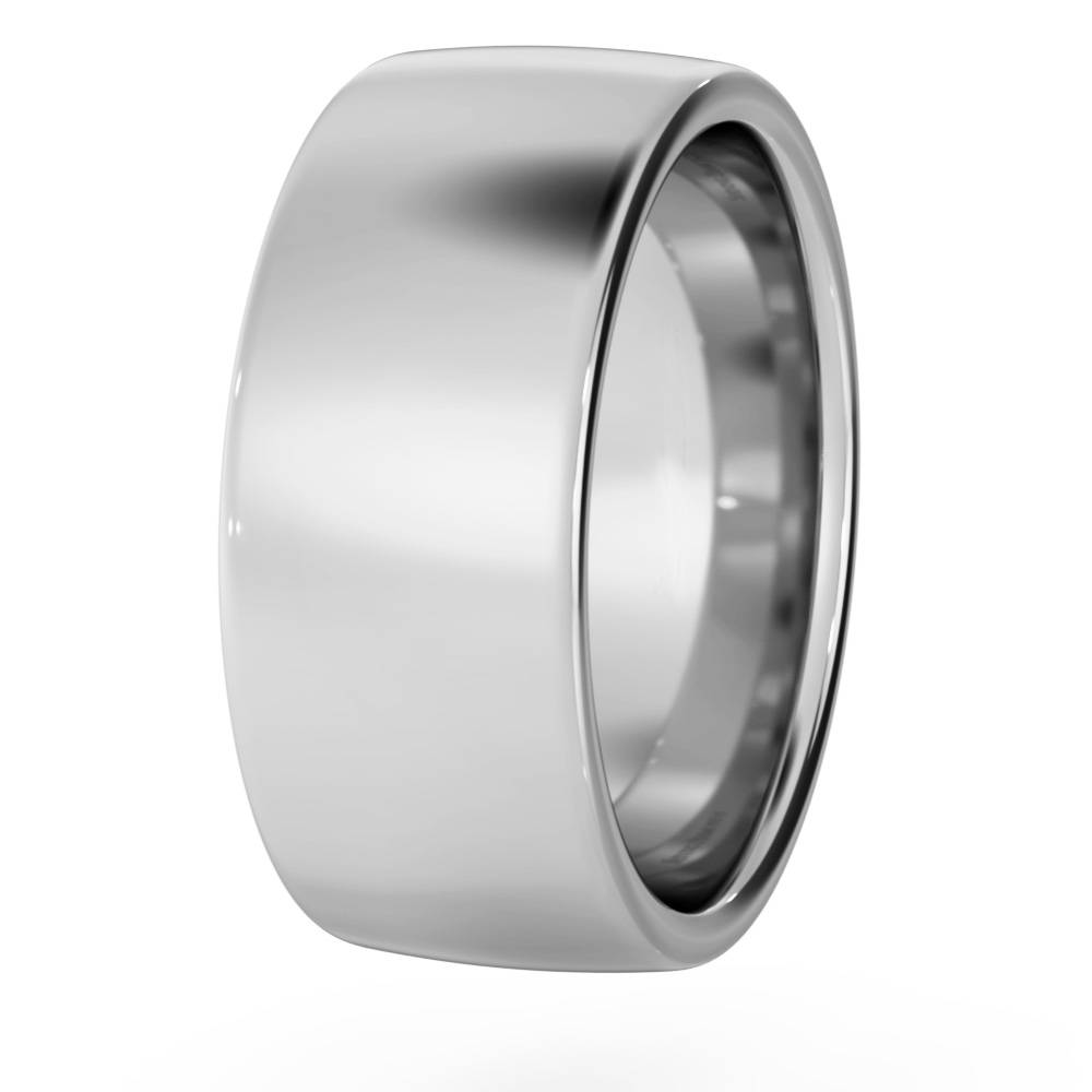 DHBRF8M Slight Court with Flat Edge Wedding Ring - 8mm width, Medium depth P