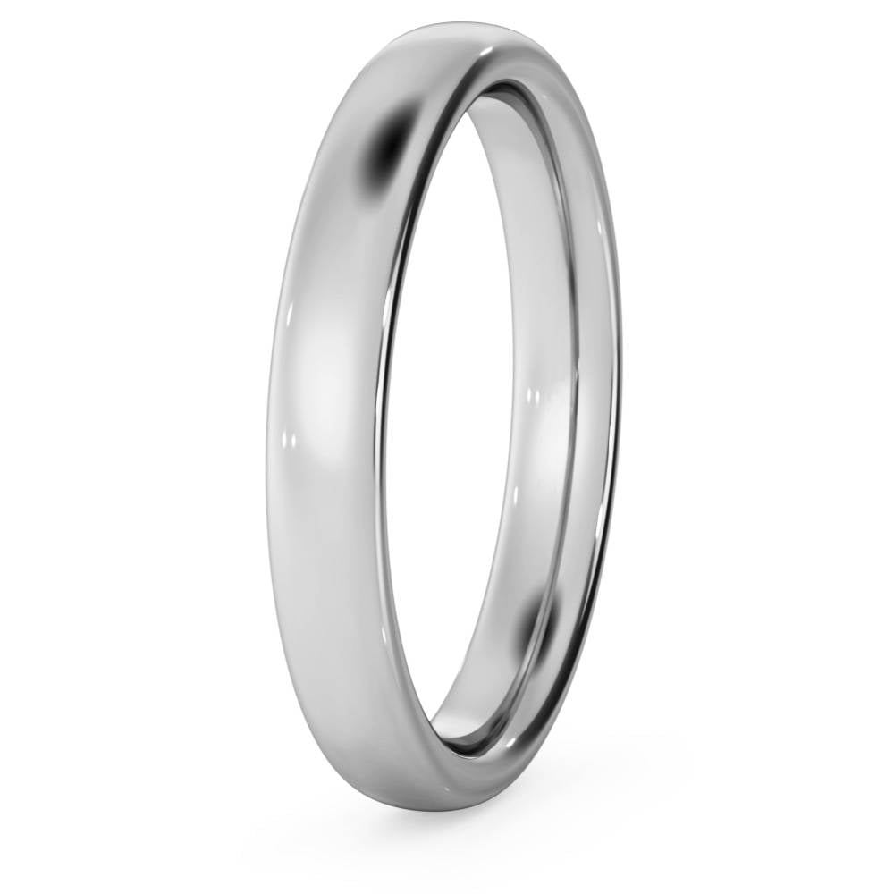 DHC03M Traditional Court Wedding Ring - 3mm width, Medium depth W