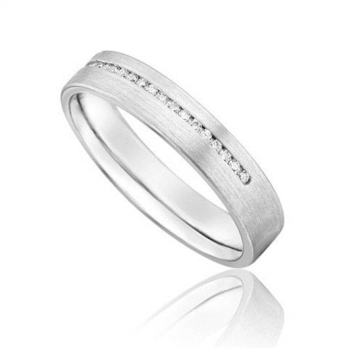 Half Set 4mm Roiund Diamond Wedding Ring P