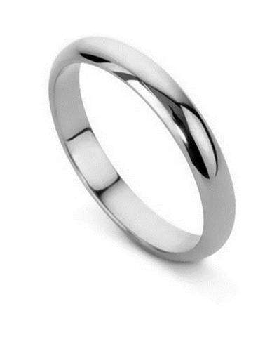 DHD03 D Shape Wedding Ring - Lightweight, 3mm width W