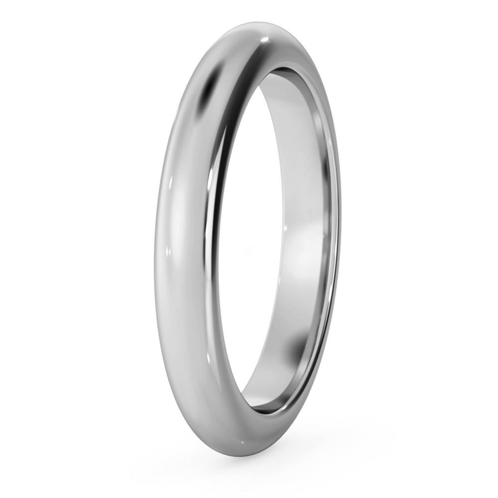 DHD03H D Shape Wedding Ring - Heavy weight, 3mm width P