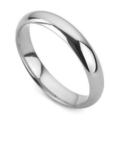 DHD04 D Shape Wedding Ring - Lightweight, 4mm width P