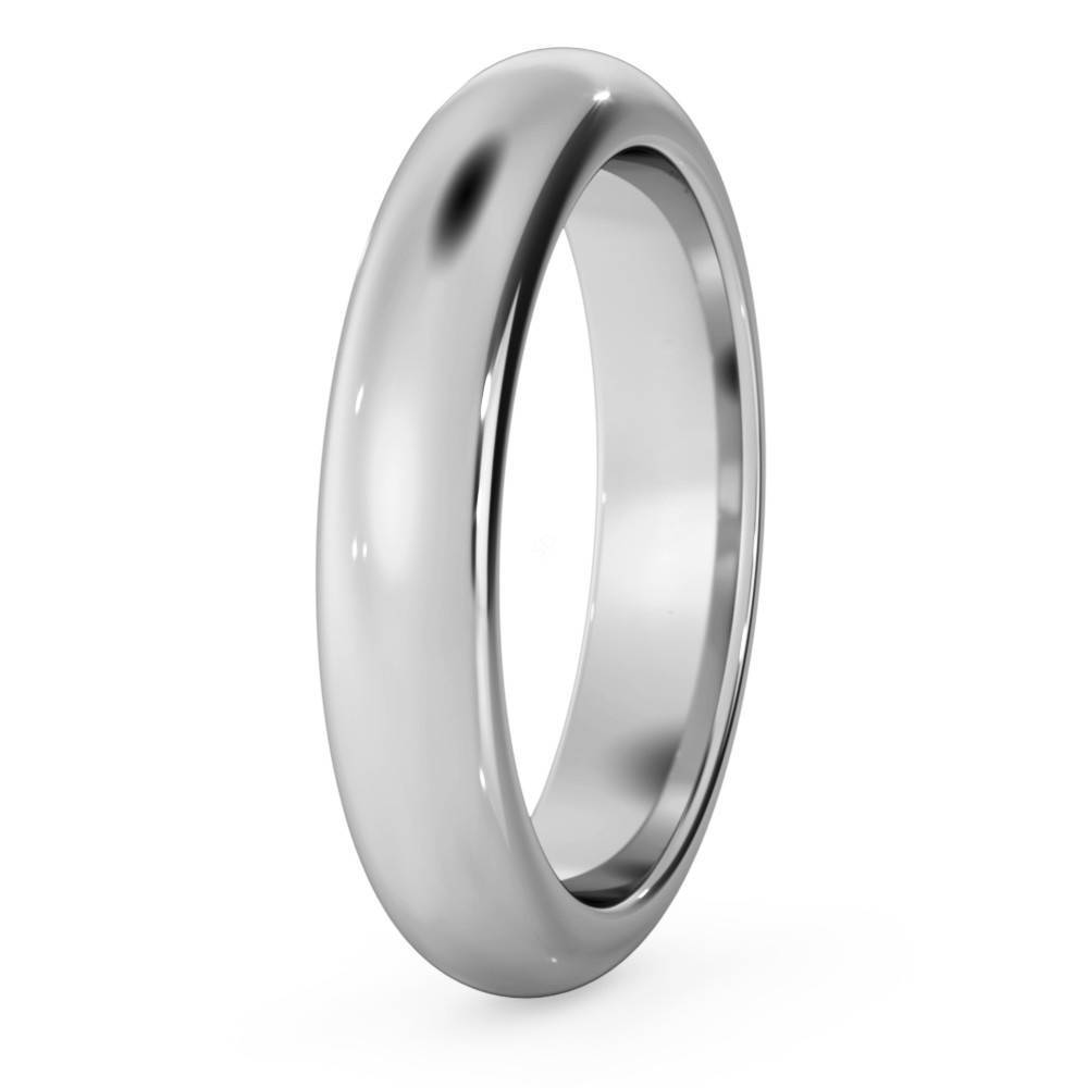 DHD04H D Shape Wedding Ring - Heavy weight, 4mm width P