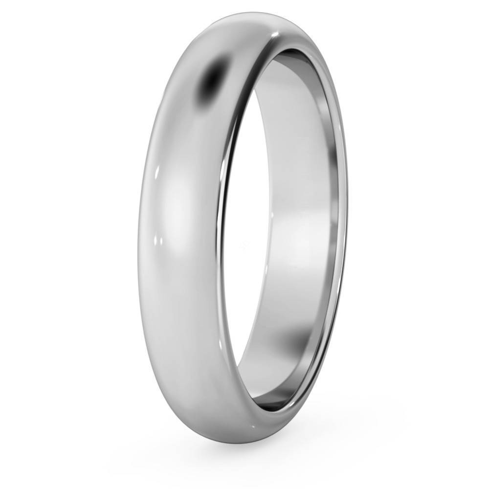 DHD04M D Shape Wedding Ring - 4mm width, Medium depth P