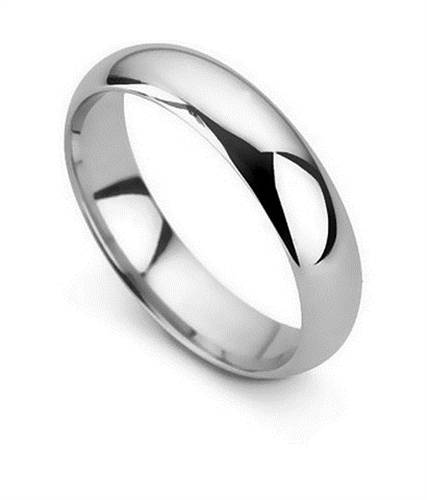 DHD05 D Shape Wedding Ring - Lightweight, 5mm width P