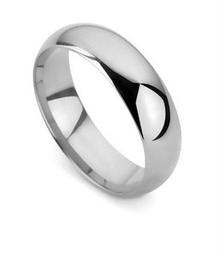 DHD06 D Shape Wedding Ring - Lightweight, 6mm width P