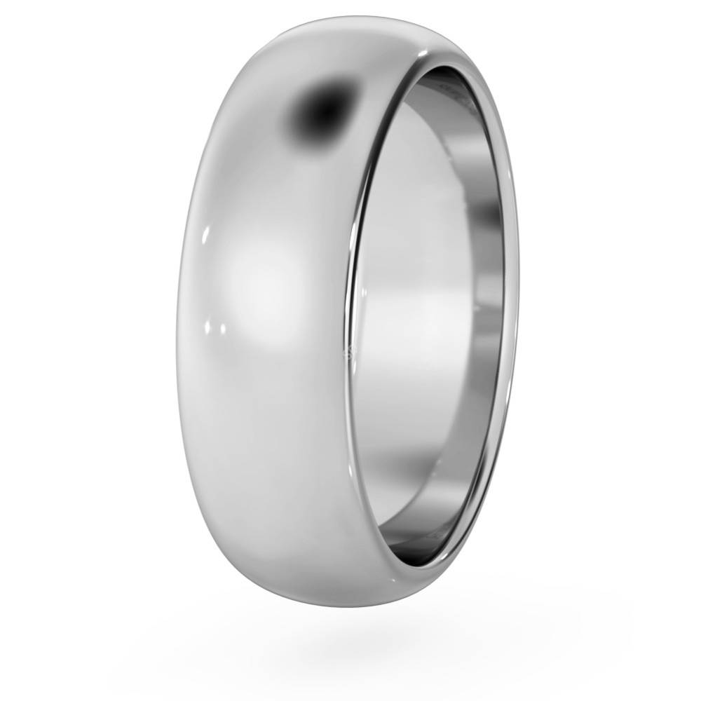 DHD06M D Shape Wedding Ring - 6mm width, Medium depth P