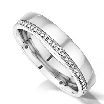 5mm Vintage Round Diamond Wedding Ring W