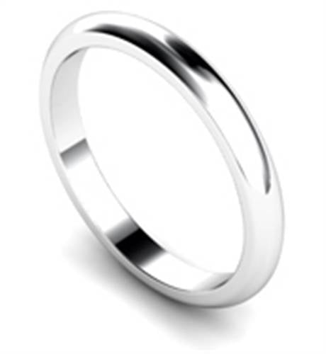 DHD25 D Shape Wedding Ring - Lightweight, 2.5mm width P
