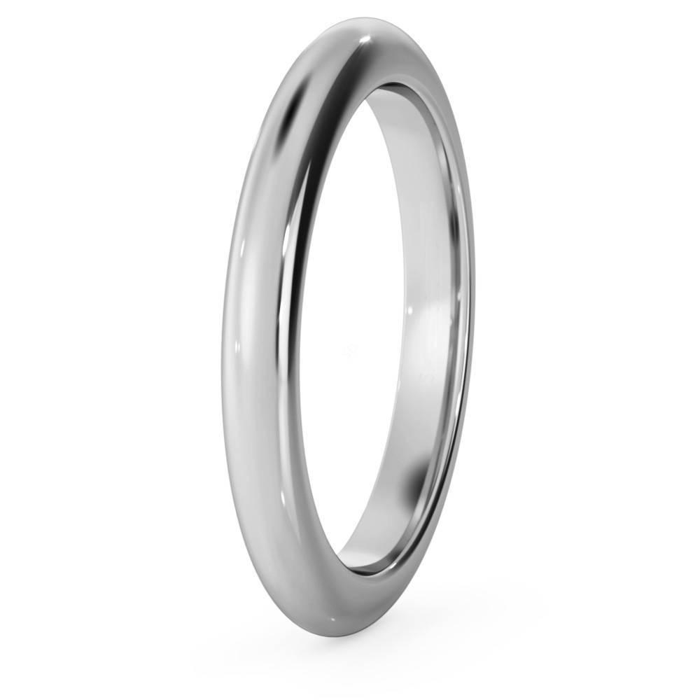 DHD25H D Shape Wedding Ring - Heavy weight, 2.5mm width P