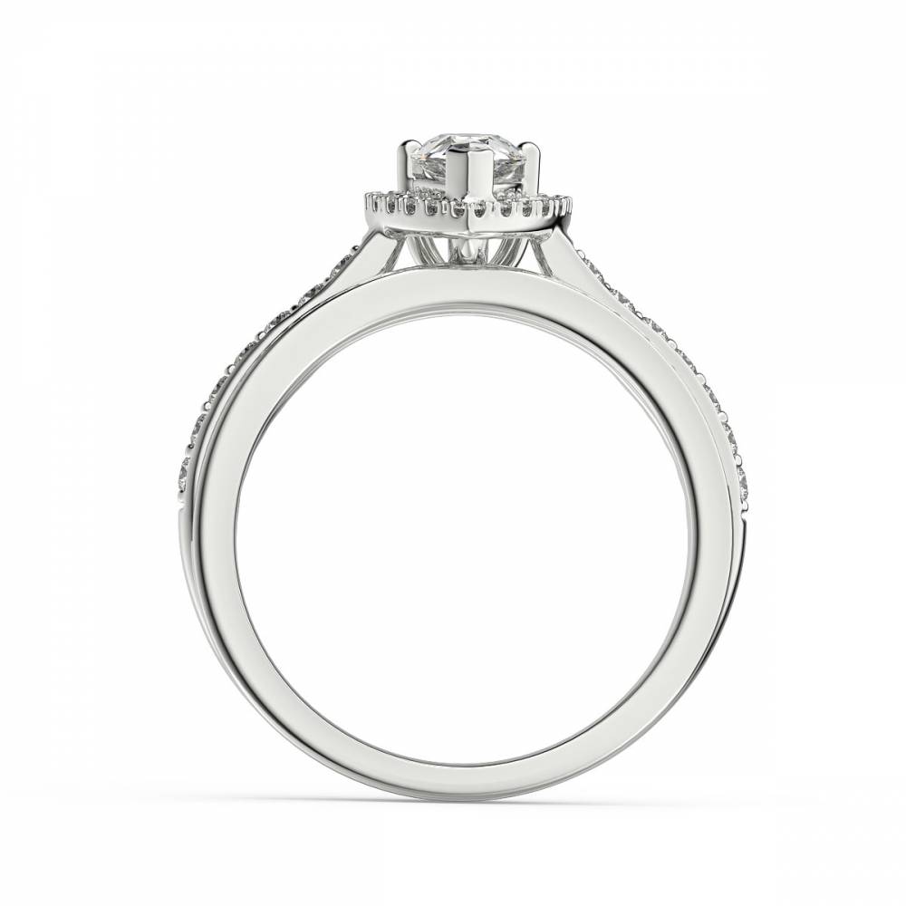 Pear Diamond Halo Bridal Set W