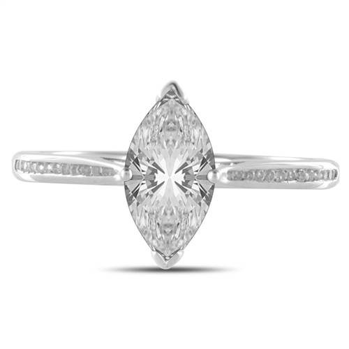 Marquise Diamond Shoulder Set Ring P