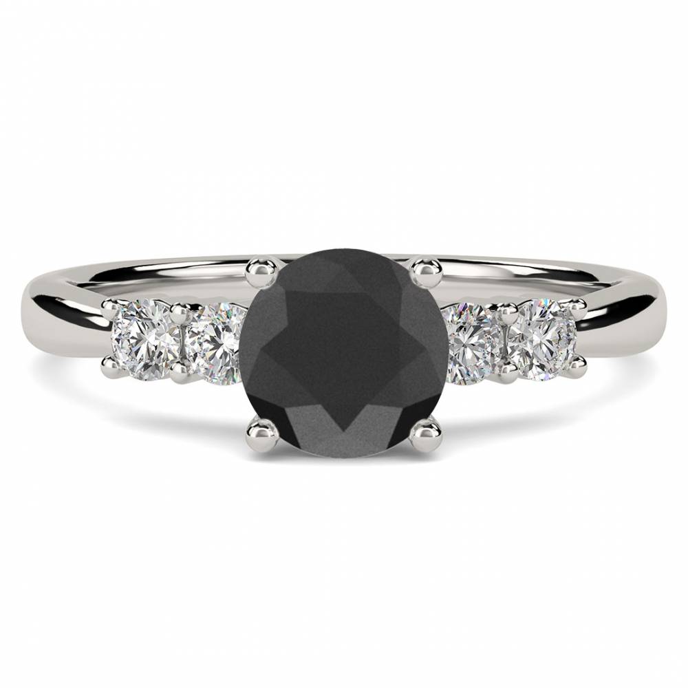 Black Diamond Shoulder Set Ring P