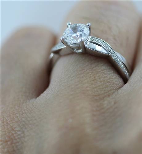 Infinity Round Shoulder Set Diamond Engagement Ring W