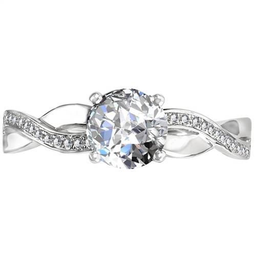 Infinity Round Shoulder Set Diamond Engagement Ring W