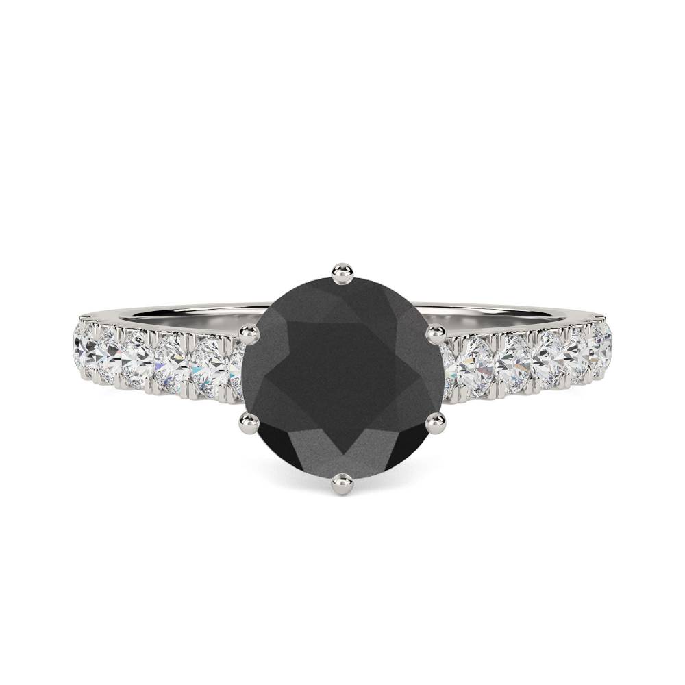 Black Diamond Shoulder Set Ring P