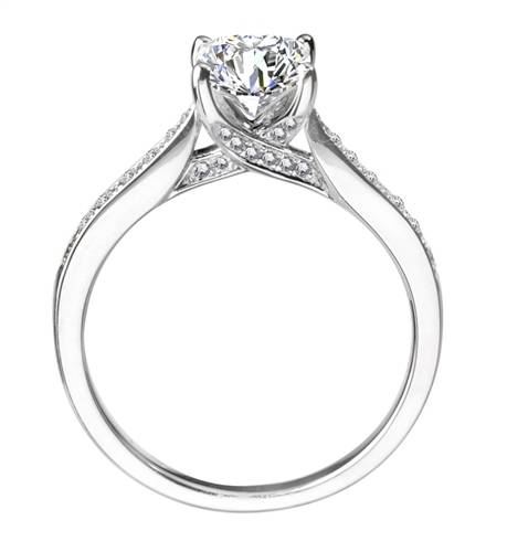 Princess Diamond Shoulder Set Ring W