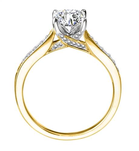 Princess Diamond Shoulder Set Ring Y