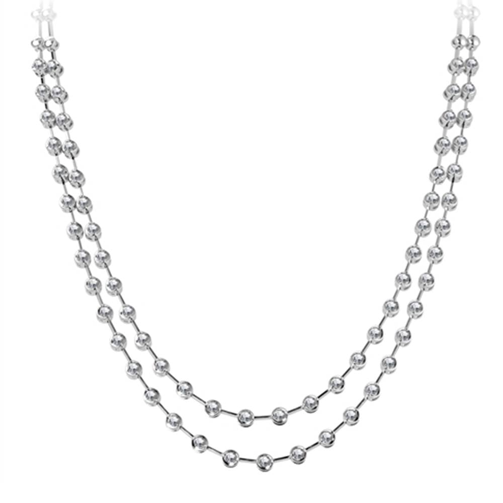 3.0ct VS/FG Elegant Two Strand Round Diamond Necklace W