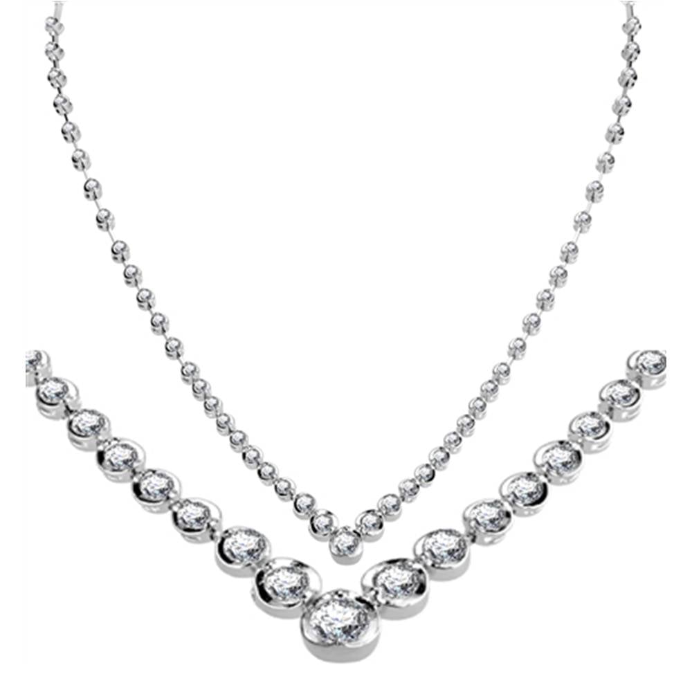 1.60ct VS/FG Elegant V Shaped Round Diamond Necklace W