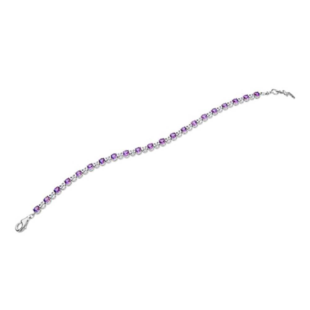 Elegant Diamond & Pink Sapphire Line Bracelet W