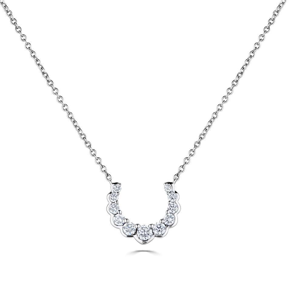 Round Diamond Set Horseshoe Necklace W
