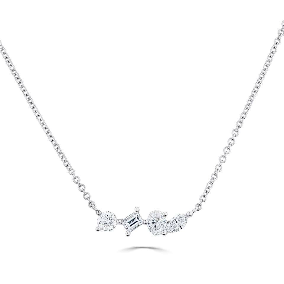 Mixed Diamond shape Smiler Necklace W