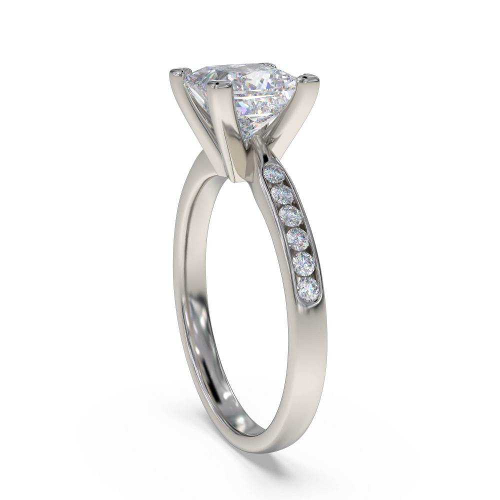 Princess & Round Diamond Engagement Ring P