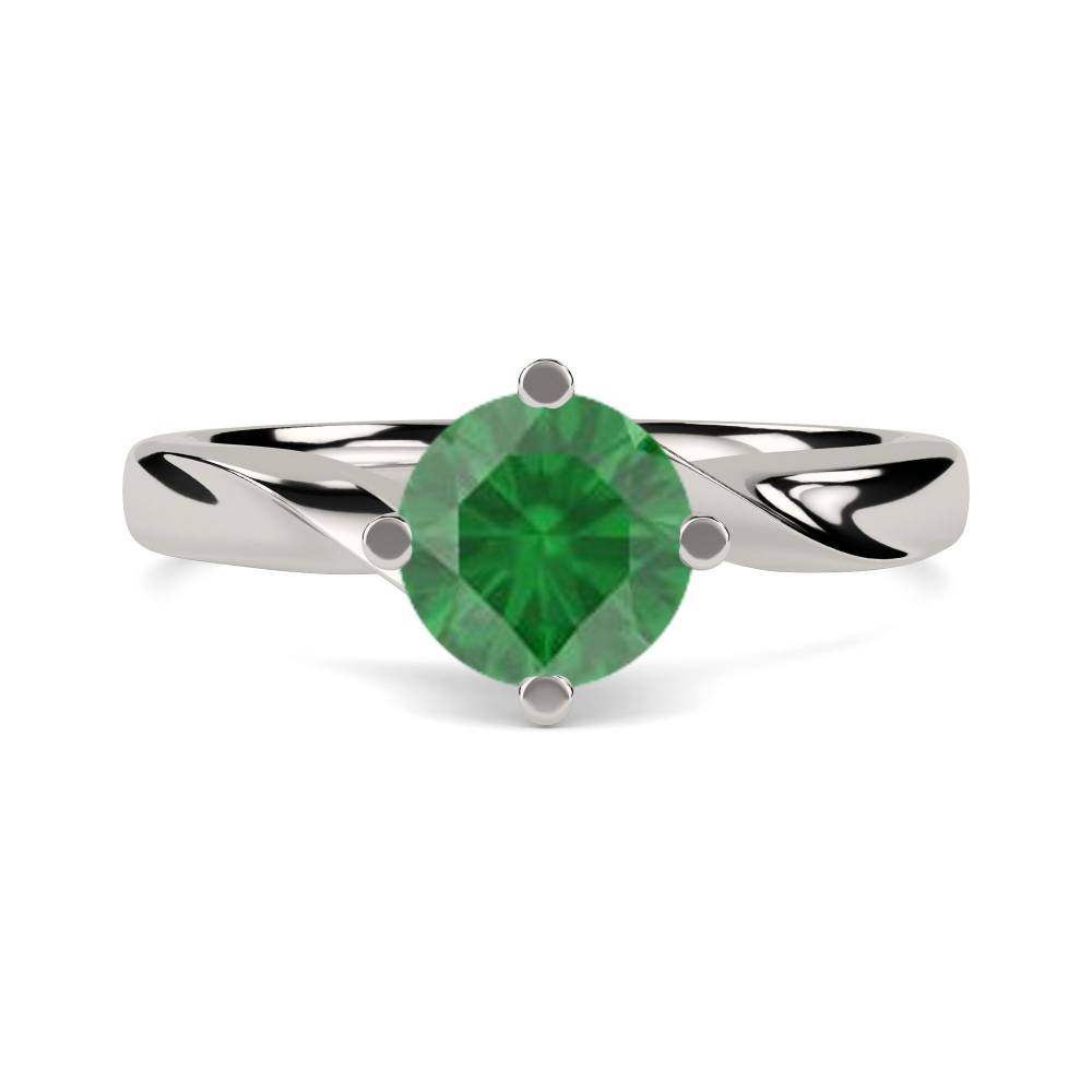 Classic Round Emerald Solitaire Ring P