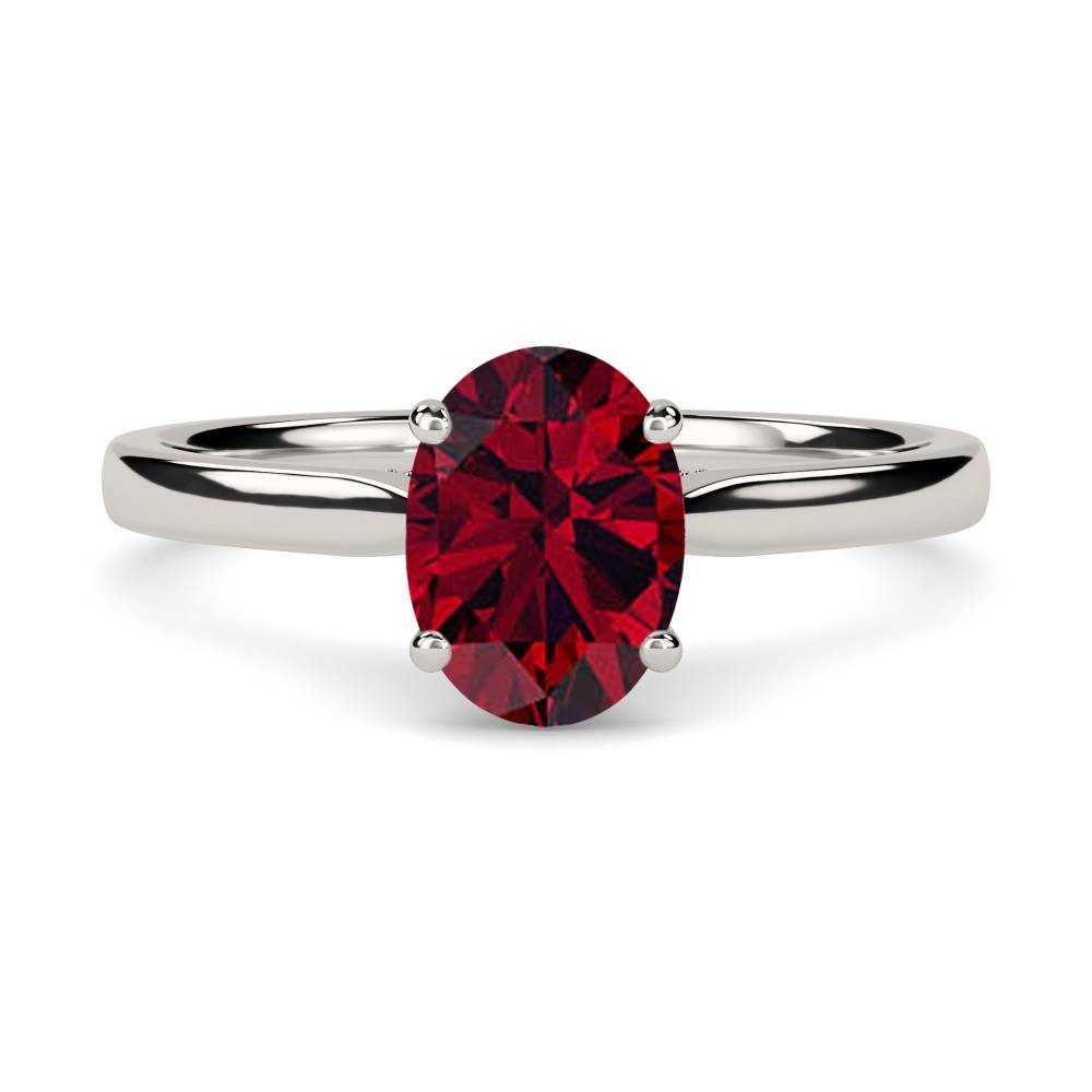 Classic Oval Ruby Solitaire Ring P