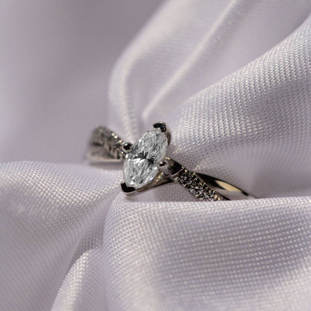 Infinity Marquise & Round Diamond Engagement Ring W