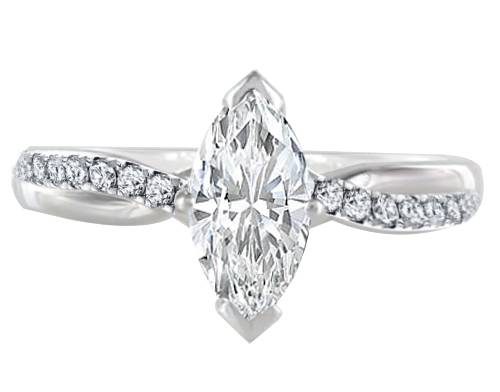 Infinity Marquise & Round Diamond Engagement Ring P
