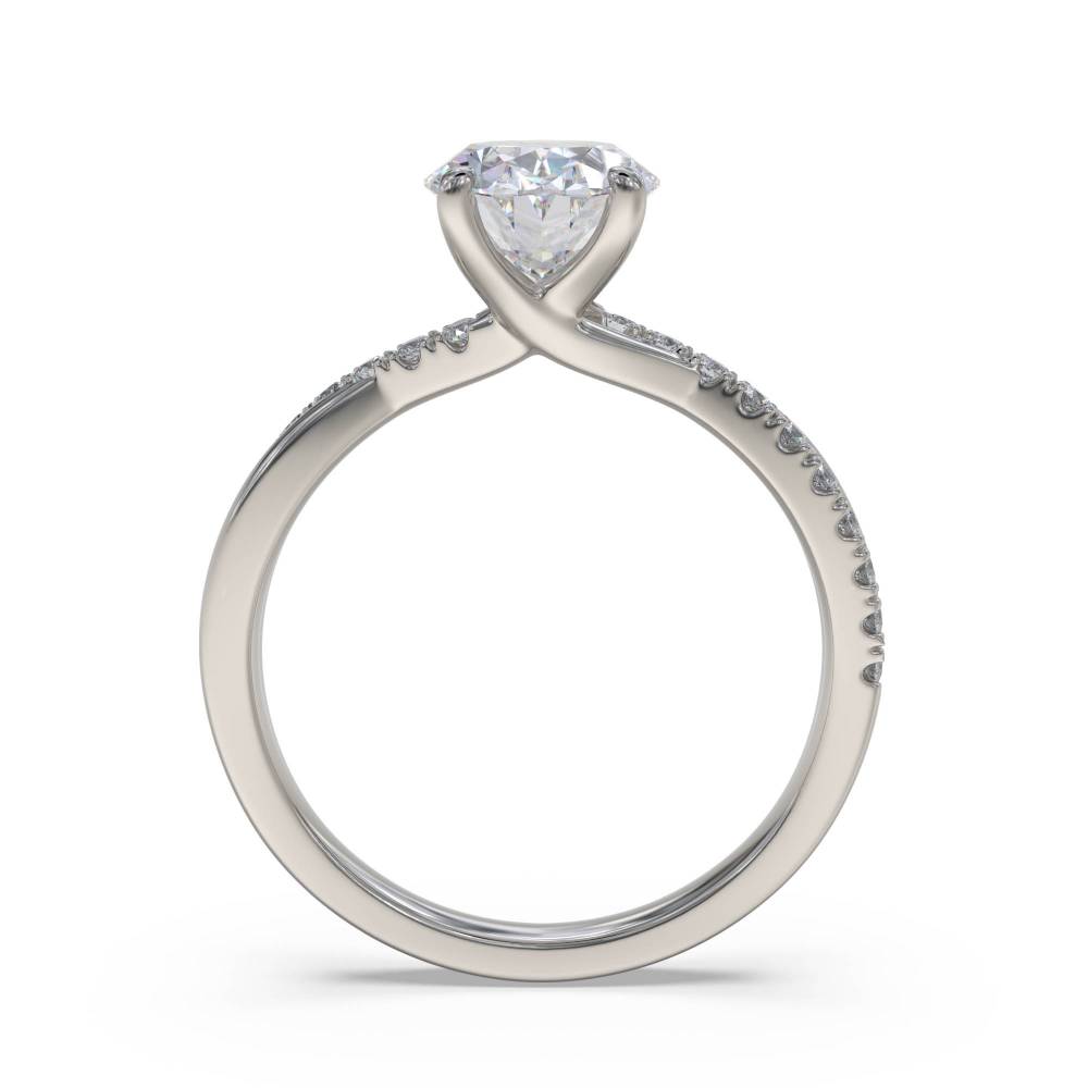 Infinity Oval & Round Diamond Engagement Ring P