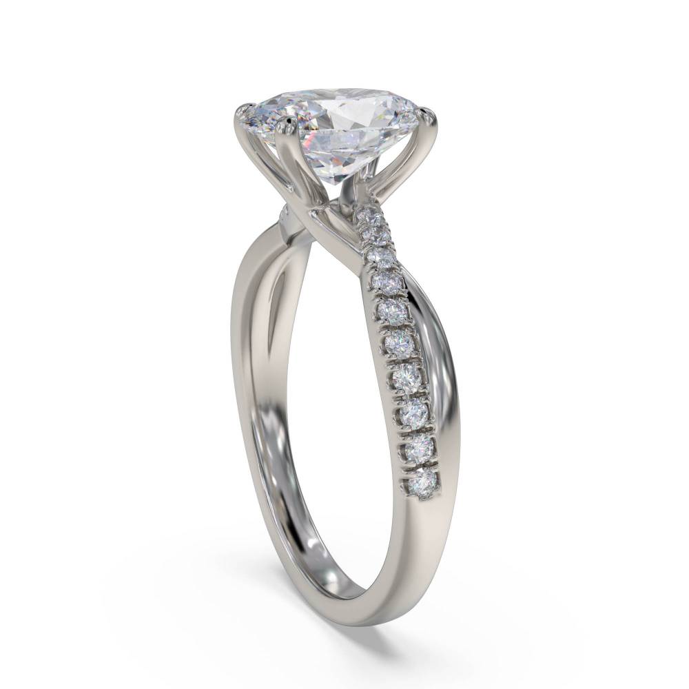 Infinity Oval & Round Diamond Engagement Ring P