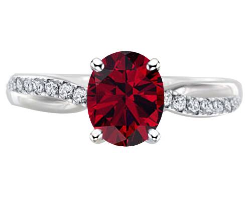 Classic Oval Ruby Solitaire Ring P