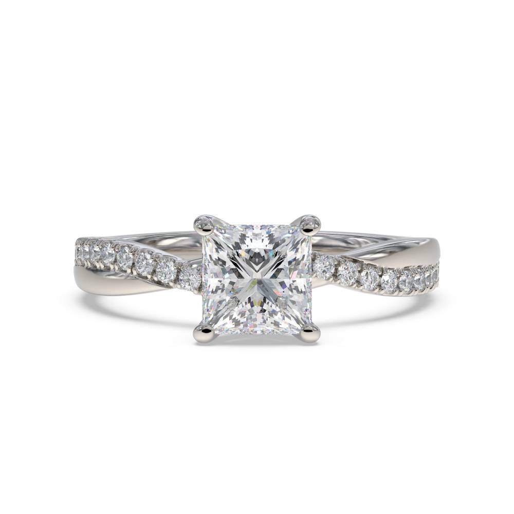 Infinity Princess & Round Diamond Engagement Ring P