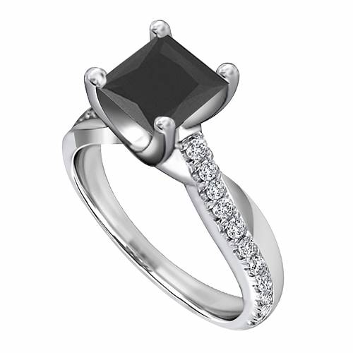 Black Diamond Shoulder Set Ring W