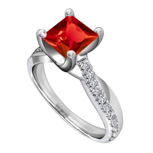 Classic Princess Ruby Solitaire Ring P