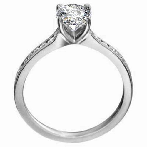 Cushion Diamond Shoulder Set Engagement Ring P