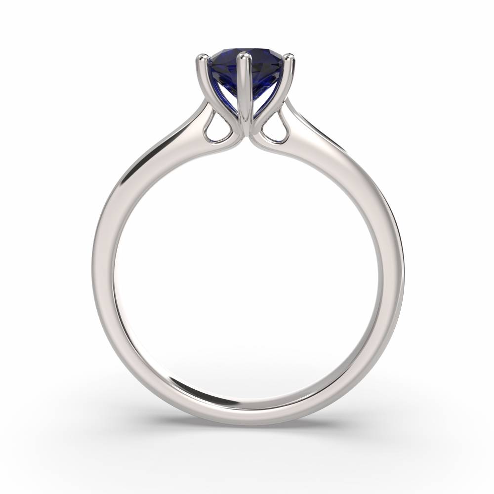 Classic Round Blue Sapphire Solitaire Ring P