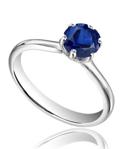 Classic Round Blue Sapphire Solitaire Ring P