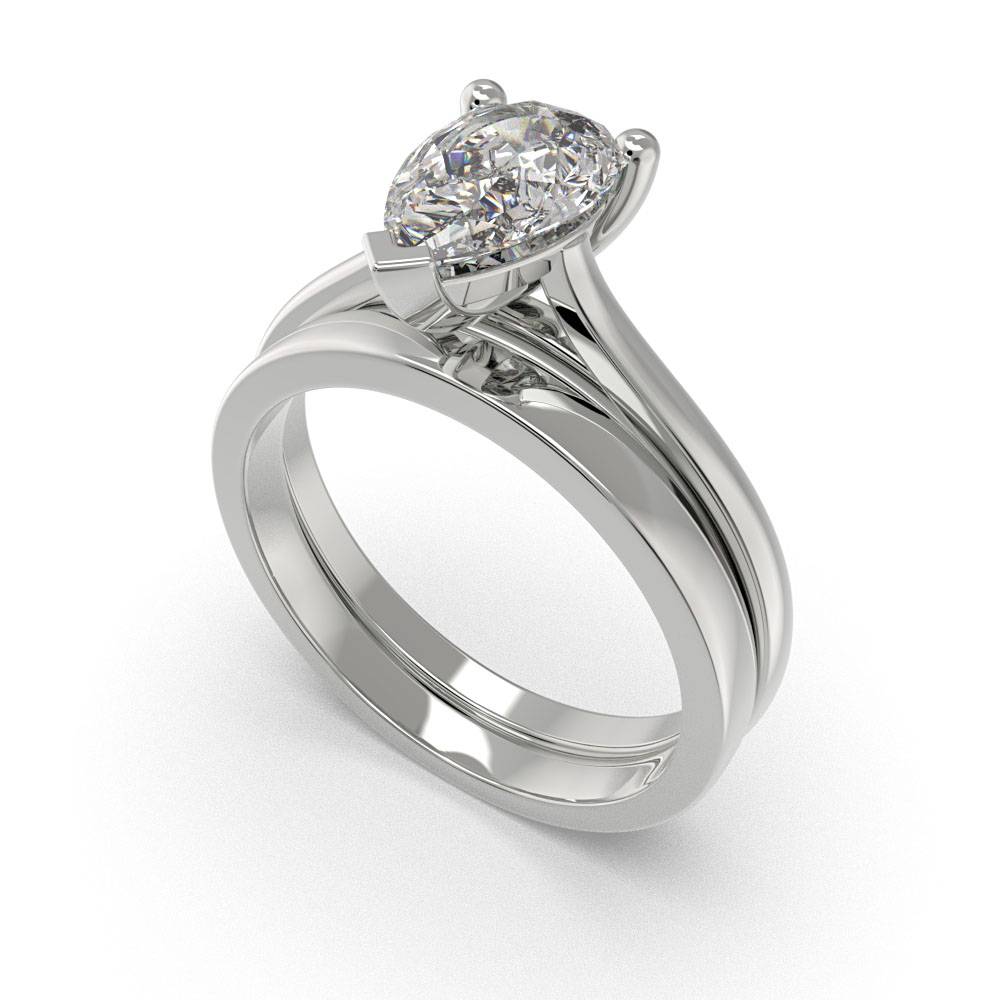 Stylish Pear Diamond Engagement Ring W