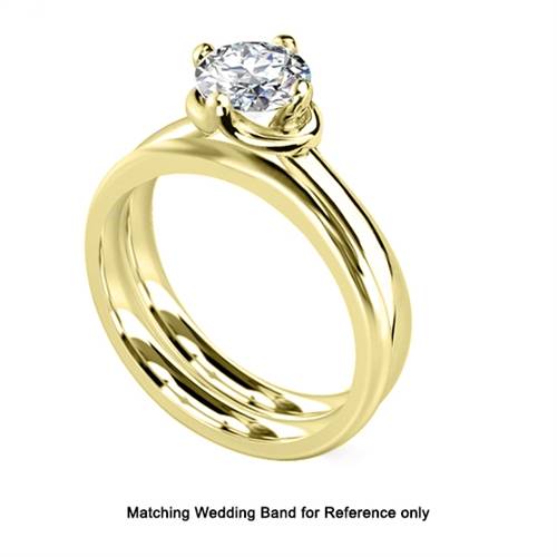 Round Diamond Engagement Ring Yellow Gold
